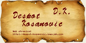 Despot Kosanović vizit kartica